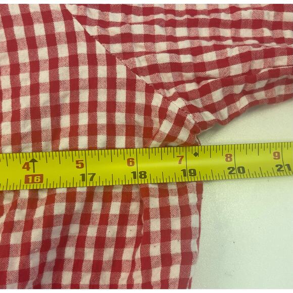 Vintage Notations Red/White Tie Waist Gingham Button Blouse Size Large (Read) - Picture 6 of 8